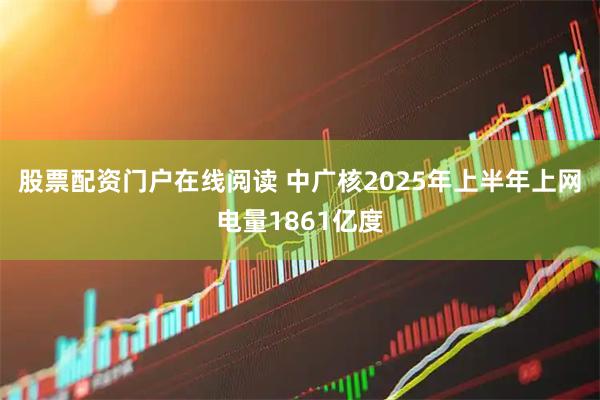 股票配资门户在线阅读 中广核2025年上半年上网电量1861亿度