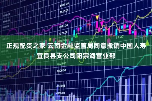 正规配资之家 云南金融监管局同意撤销中国人寿宜良县支公司阳宗海营业部